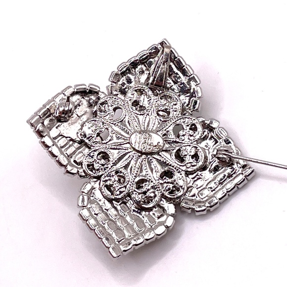 Hobe Signed Vintage Rhinestone Pin Brooch Pendant - Picture 8 of 10